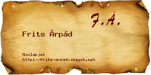 Frits Árpád névjegykártya
