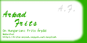 arpad frits business card